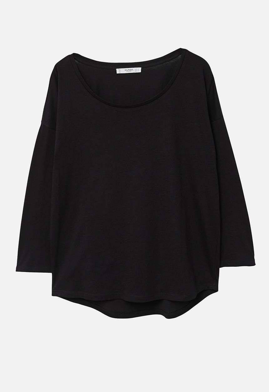 MANGO - Long Sleeve T-shirt Black