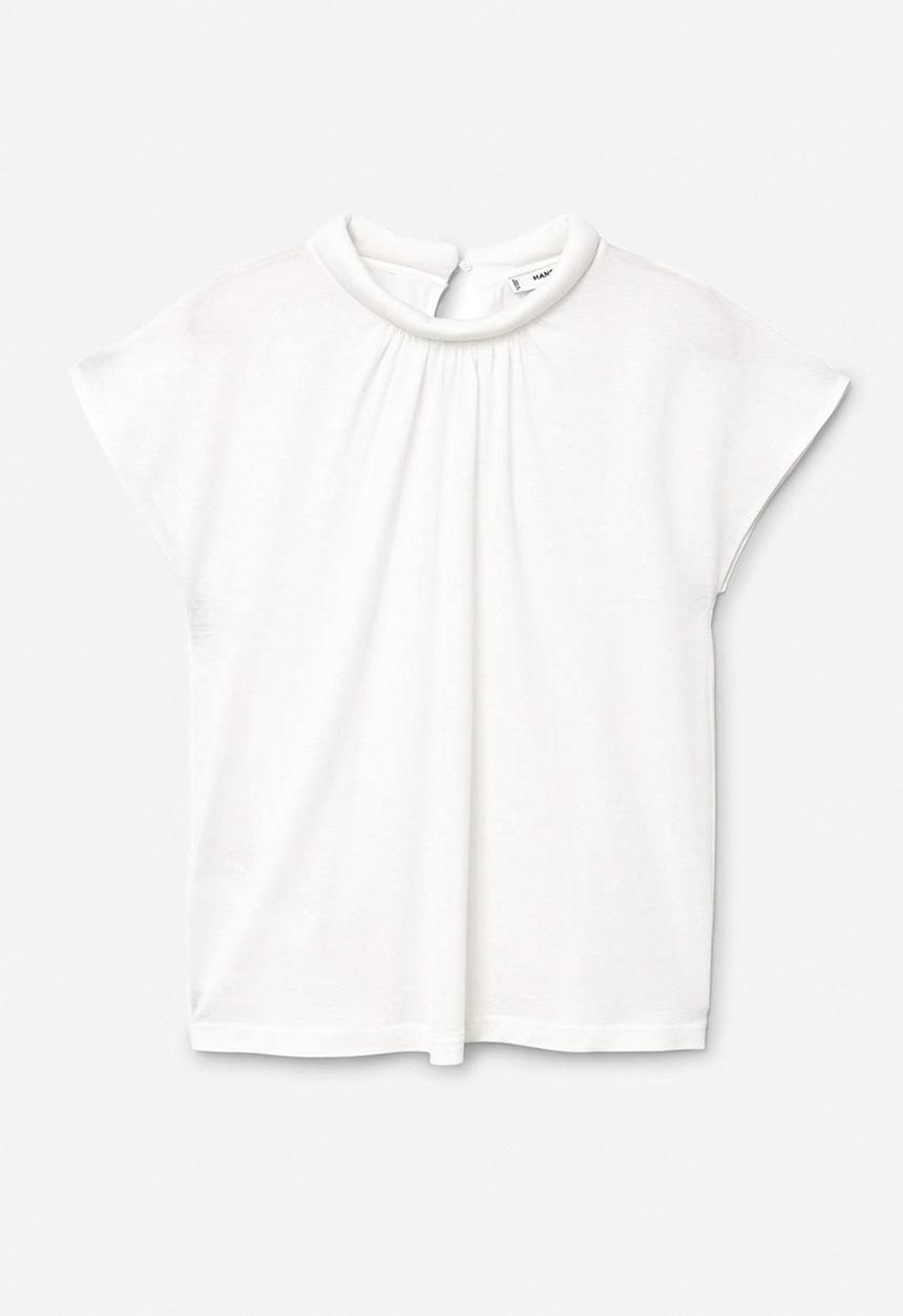 MANGO - Detail Neck T-shirt White