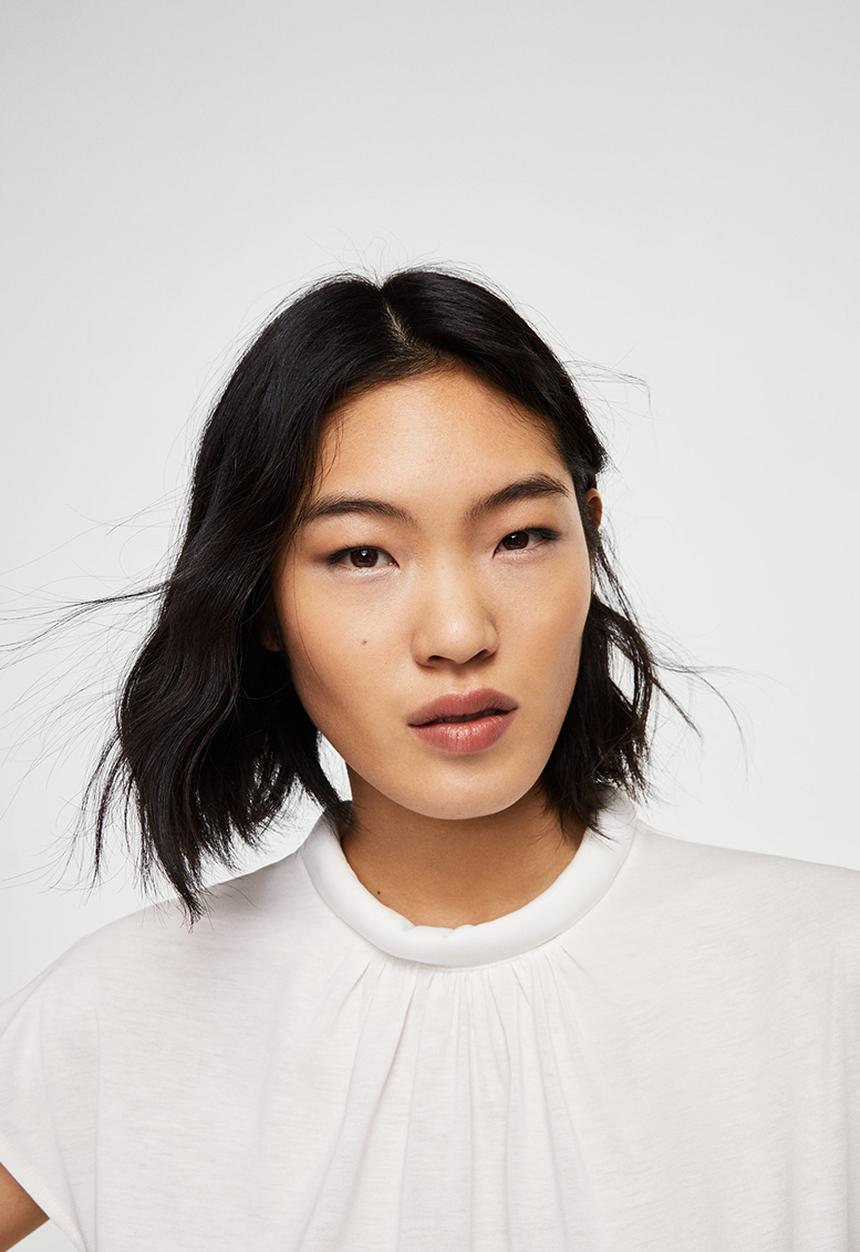 MANGO - Detail Neck T-shirt White