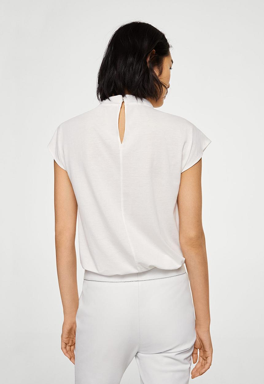 MANGO - Detail Neck T-shirt White