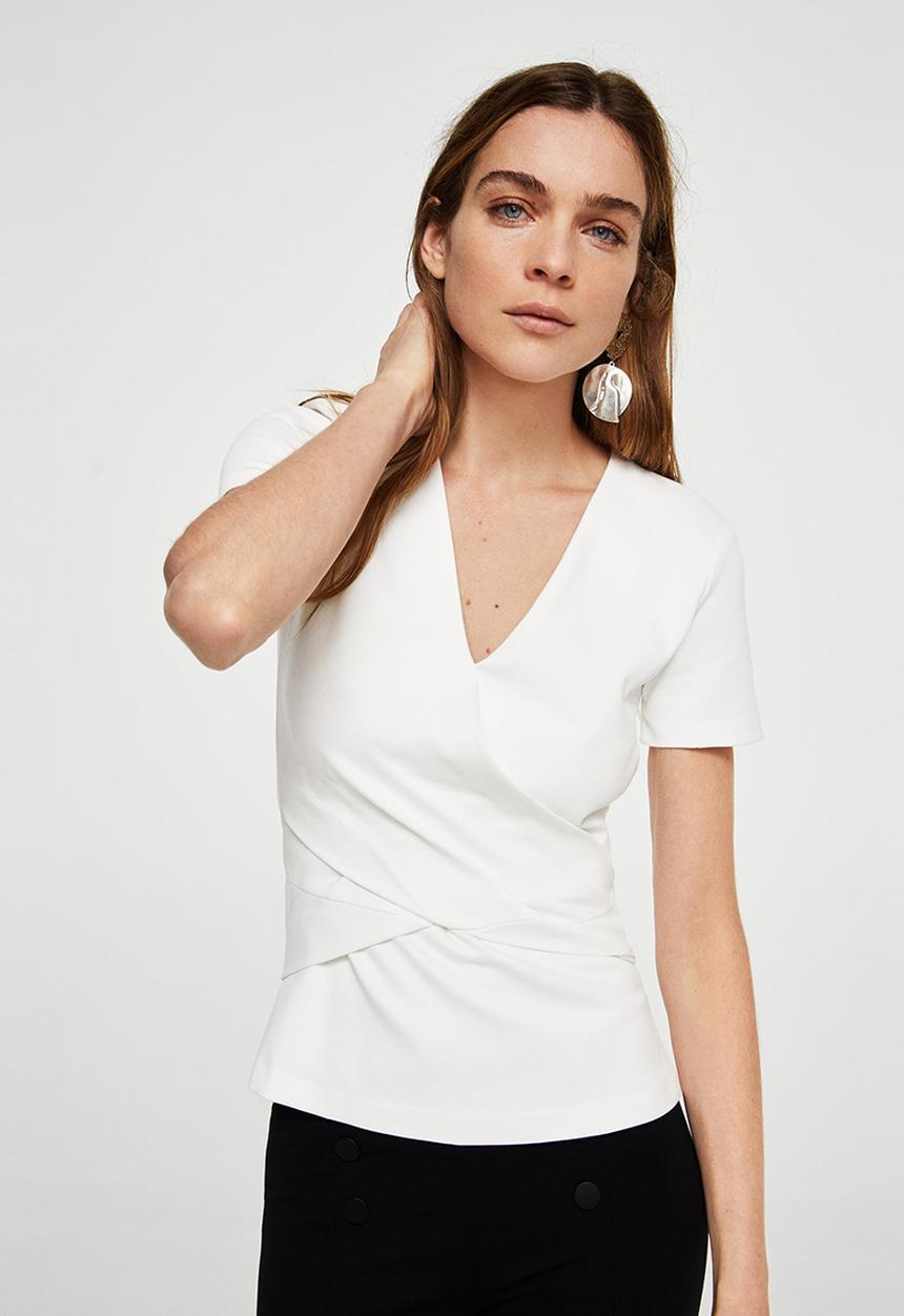 MANGO - Wrapped Panel T-shirt White