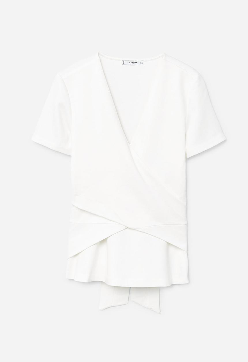 MANGO - Wrapped Panel T-shirt White