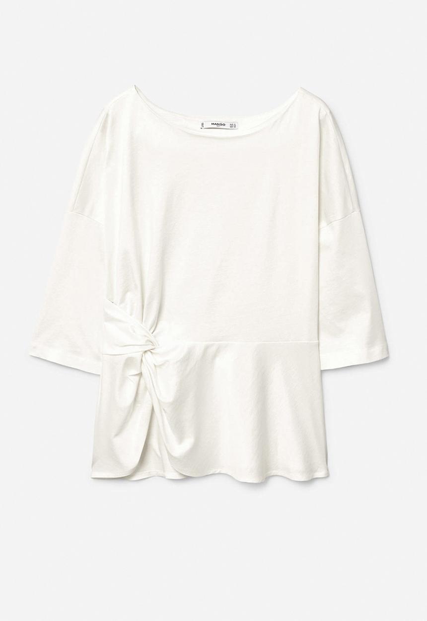 MANGO - Knot Detail T-shirt White