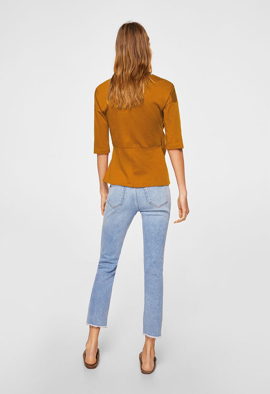 MANGO - Knot Detail T-shirt Brown