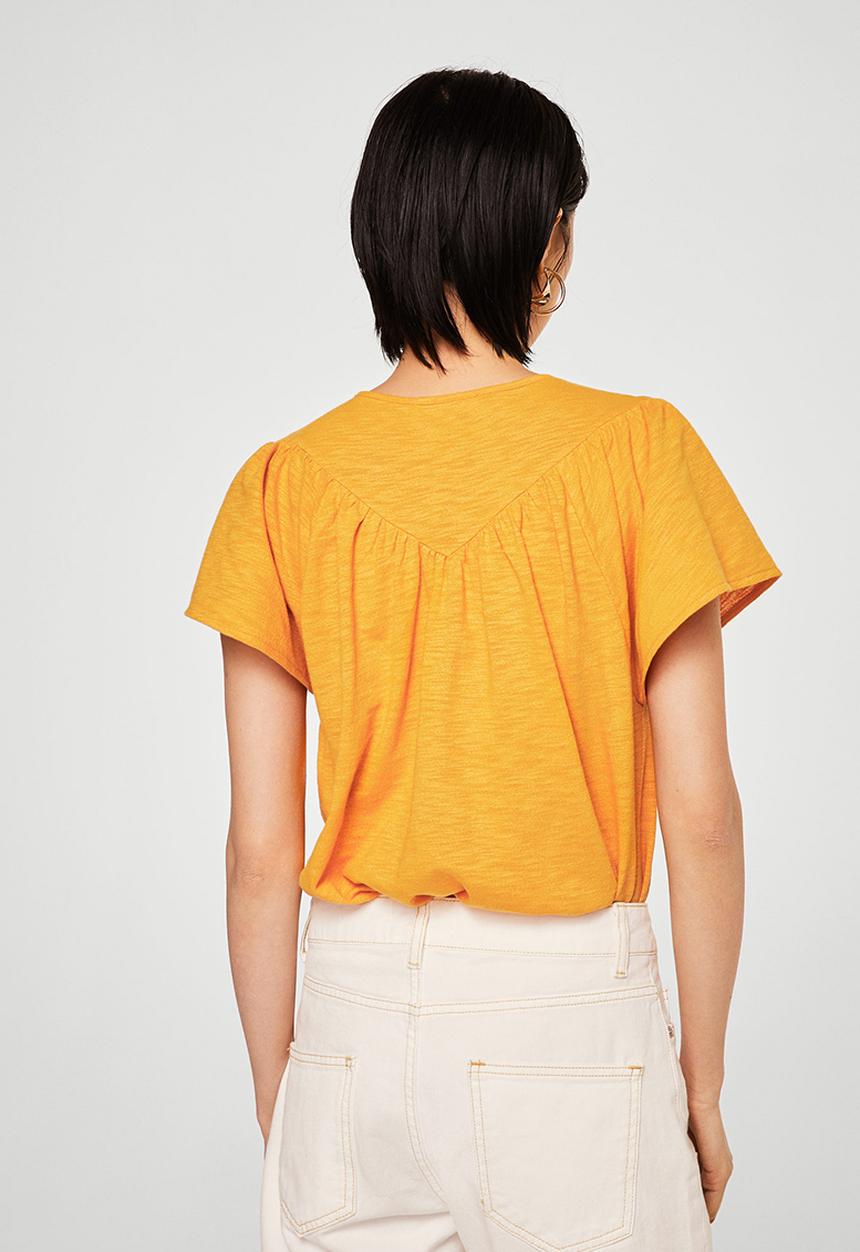 MANGO - Guipure Panel T-shirt Yellow