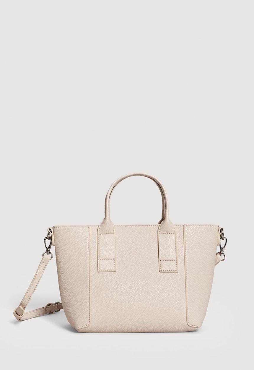 MANGO - Pebbled Tote Bag - Neutral