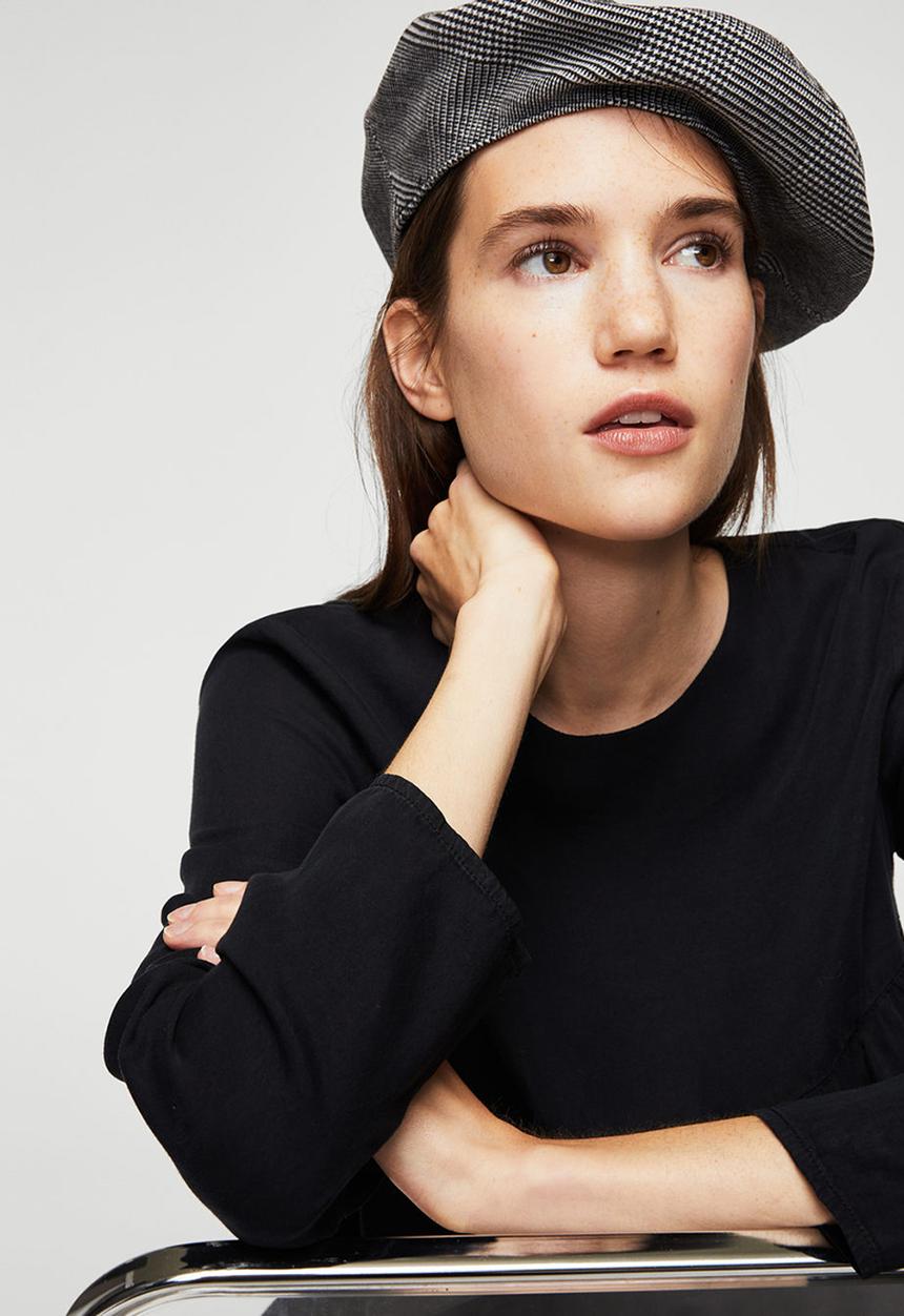 MANGO - Ruffle Blouse Black