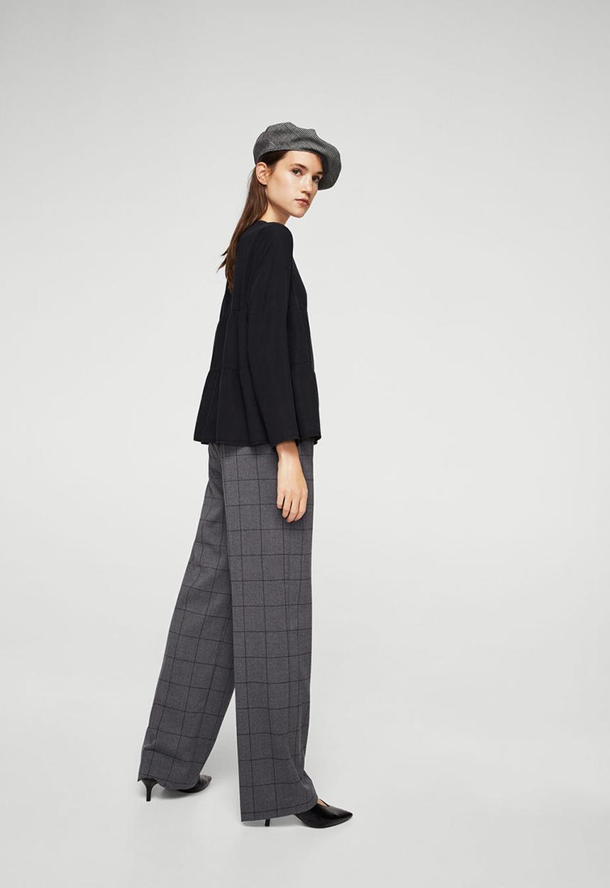MANGO - Ruffle Blouse Black