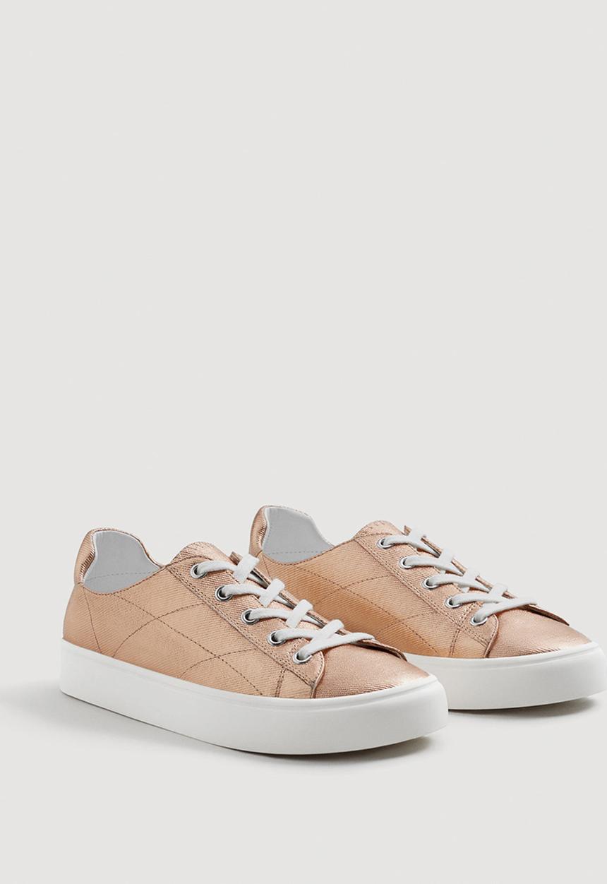 MANGO - Metallic Effect Sneakers Metallic