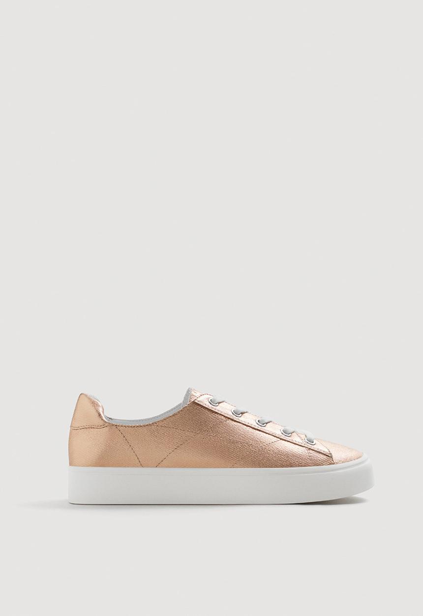 MANGO - Metallic Effect Sneakers Metallic