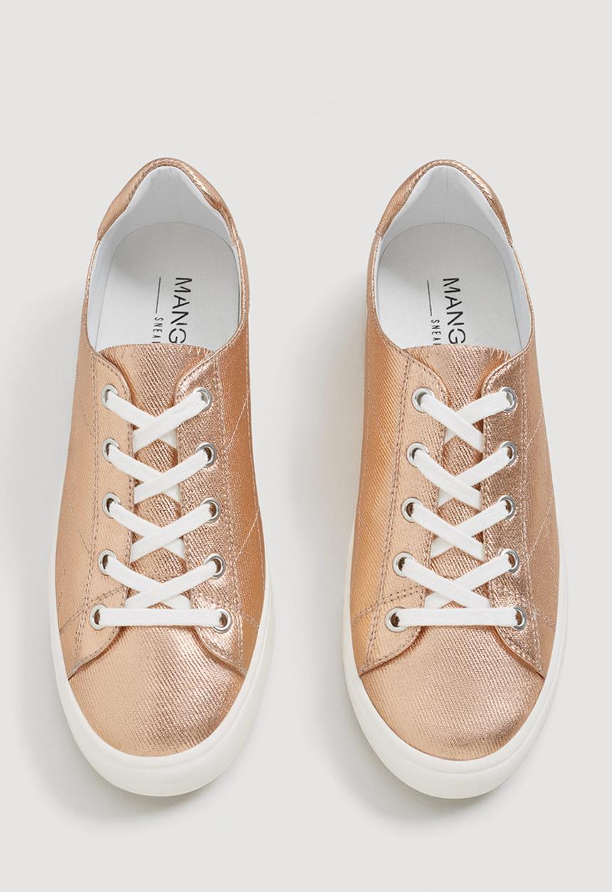 MANGO - Metallic Effect Sneakers Metallic