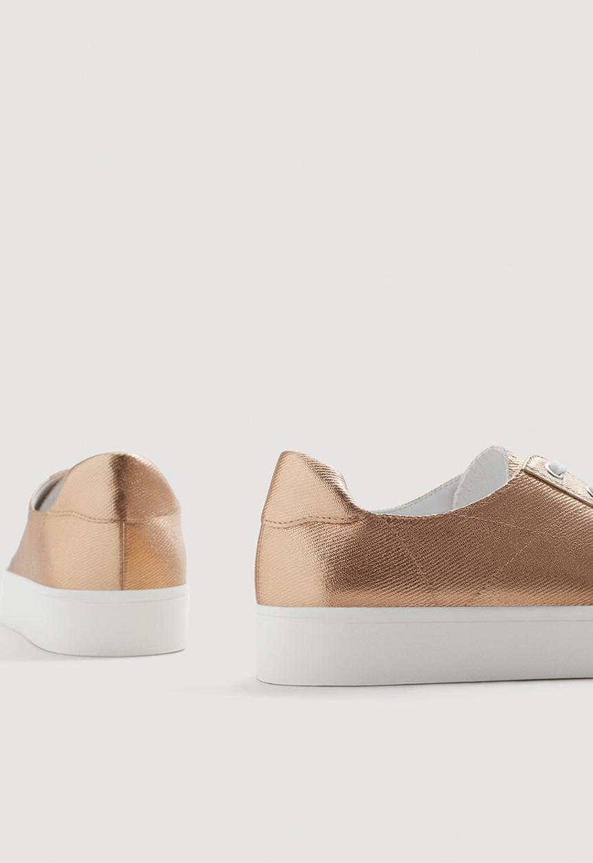 MANGO - Metallic Effect Sneakers Metallic
