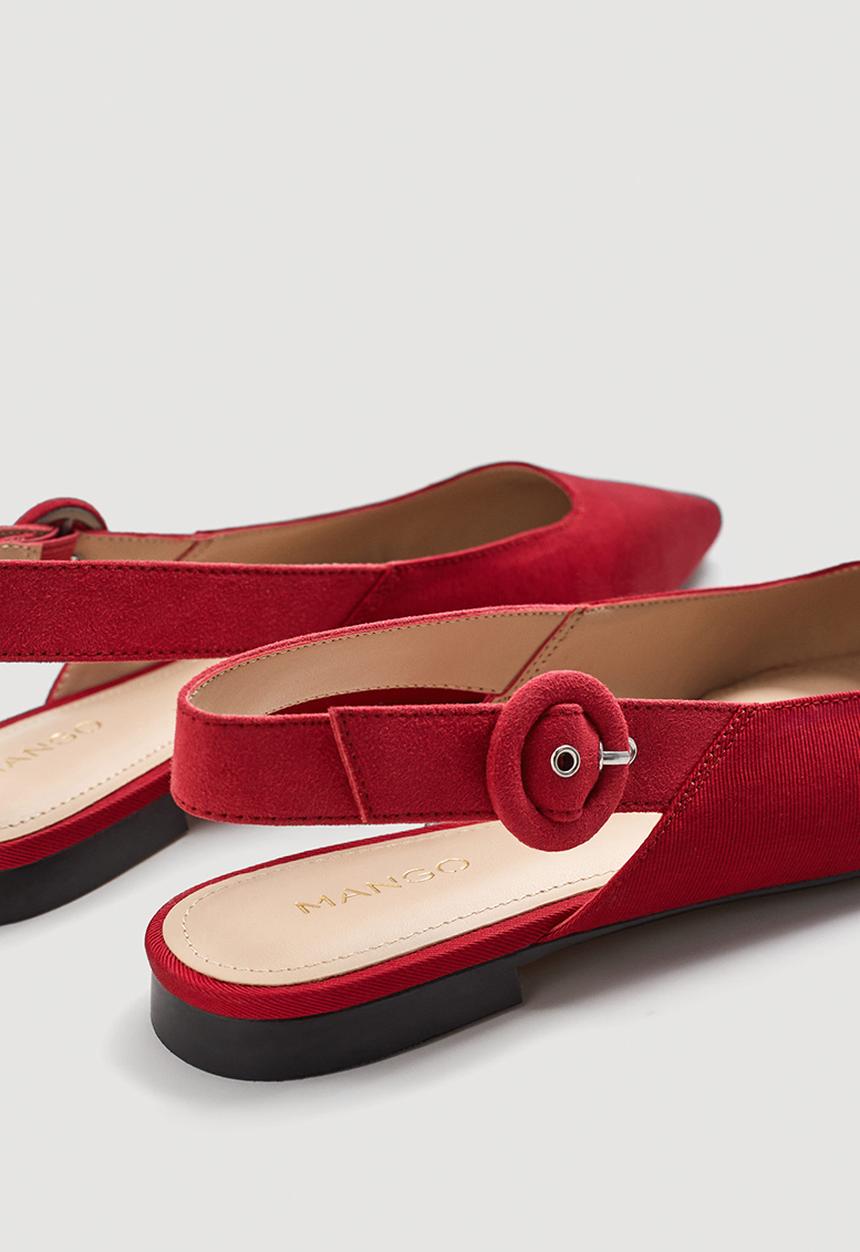 MANGO - Texture Slingback Pumps Red
