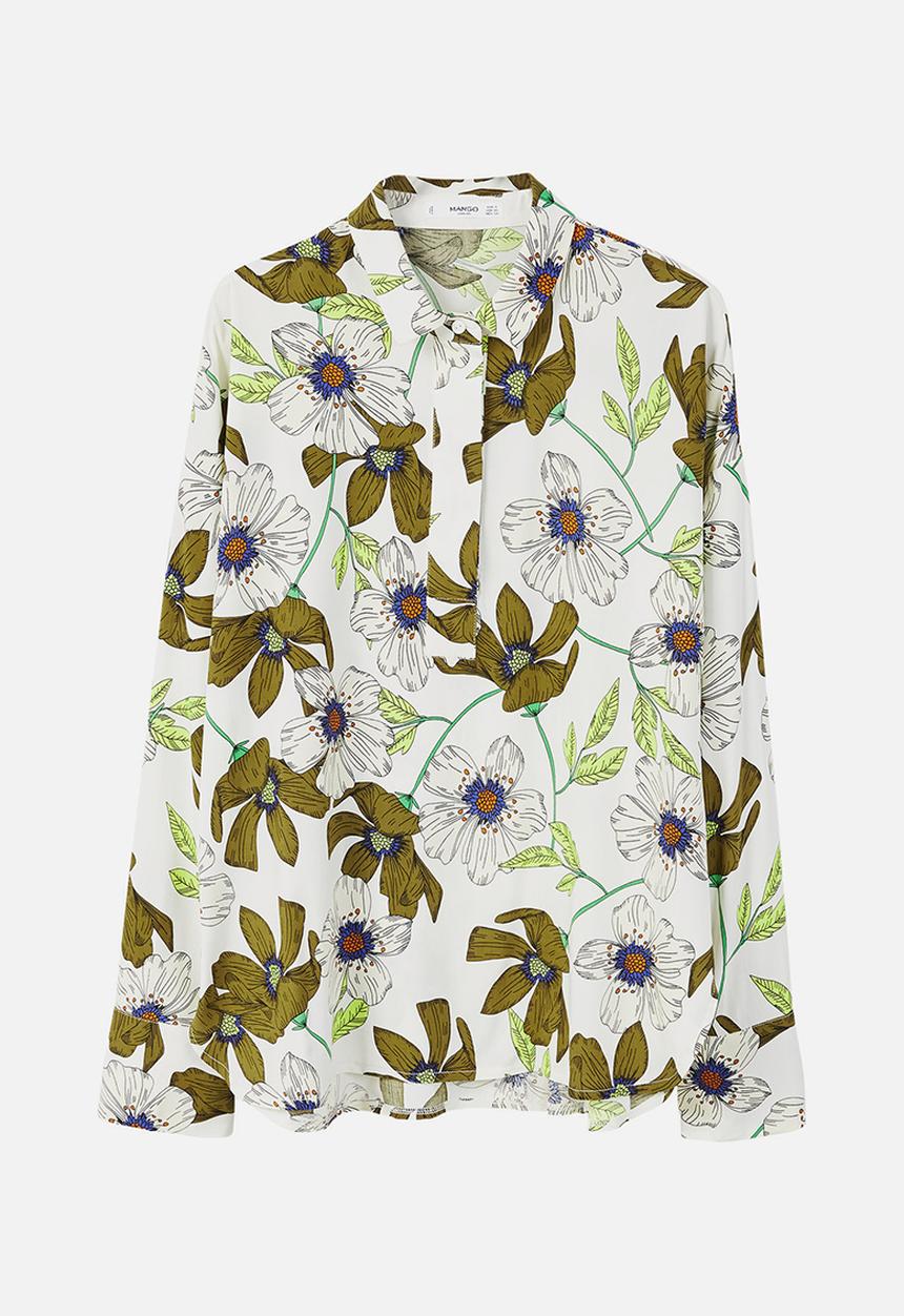 MANGO - Floral Print Blouse White