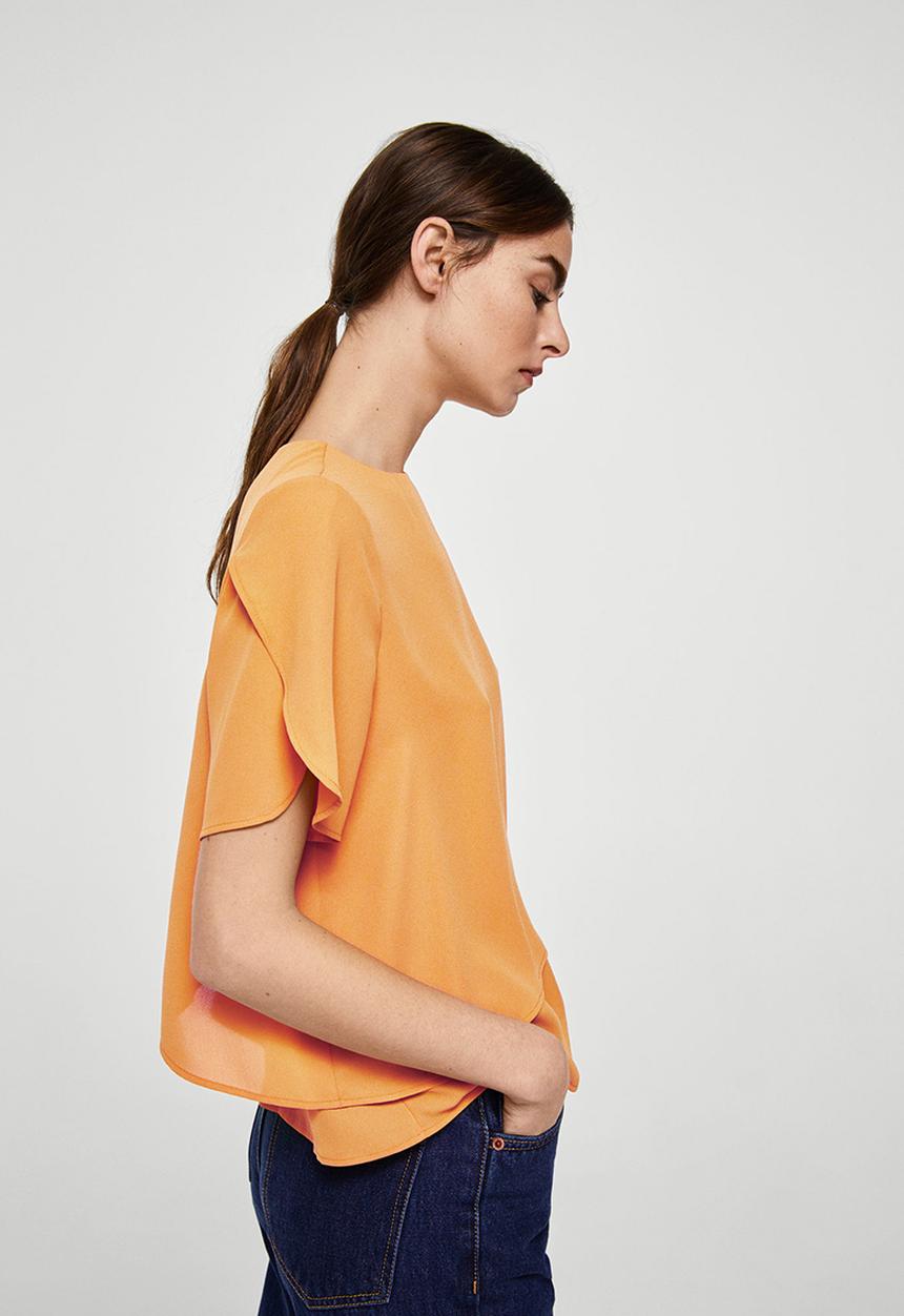 MANGO - Double-layer Blouse Orange