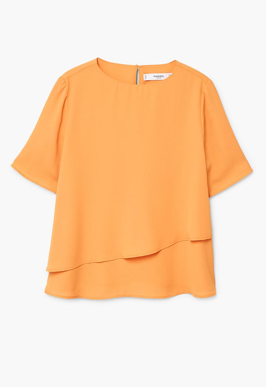 MANGO - Double-layer Blouse Orange