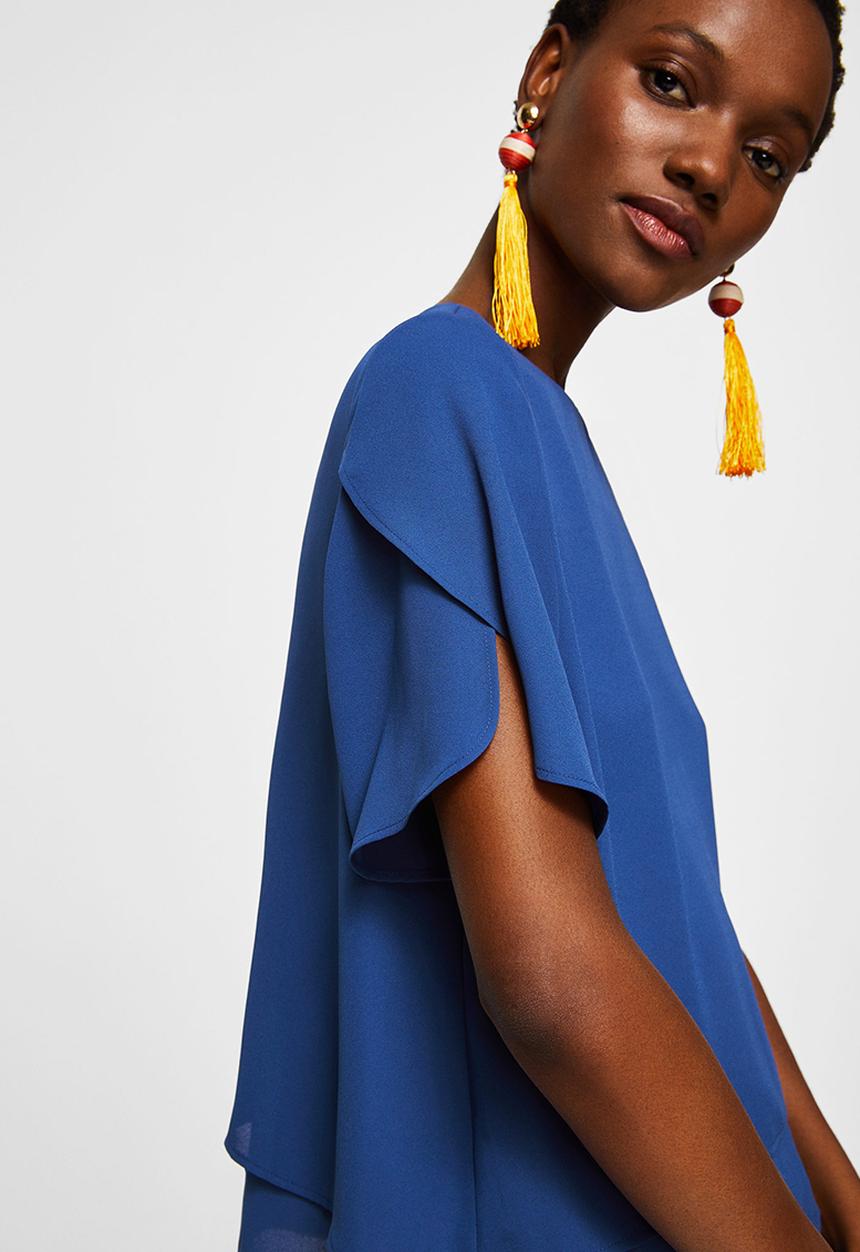 MANGO - Double-layer Blouse Blue