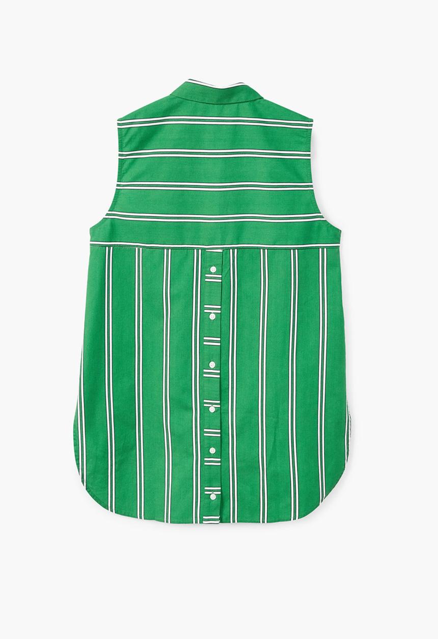 MANGO - Contrasting Print Shirt Green