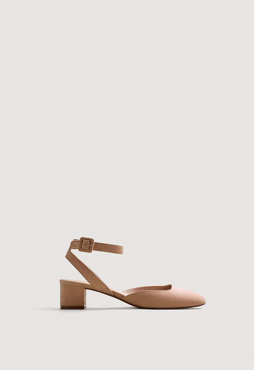 MANGO - Ankle-cuff Slingback Pumps - Pale Pink