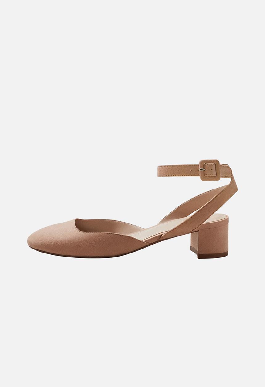 MANGO - Ankle-cuff Slingback Pumps - Pale Pink