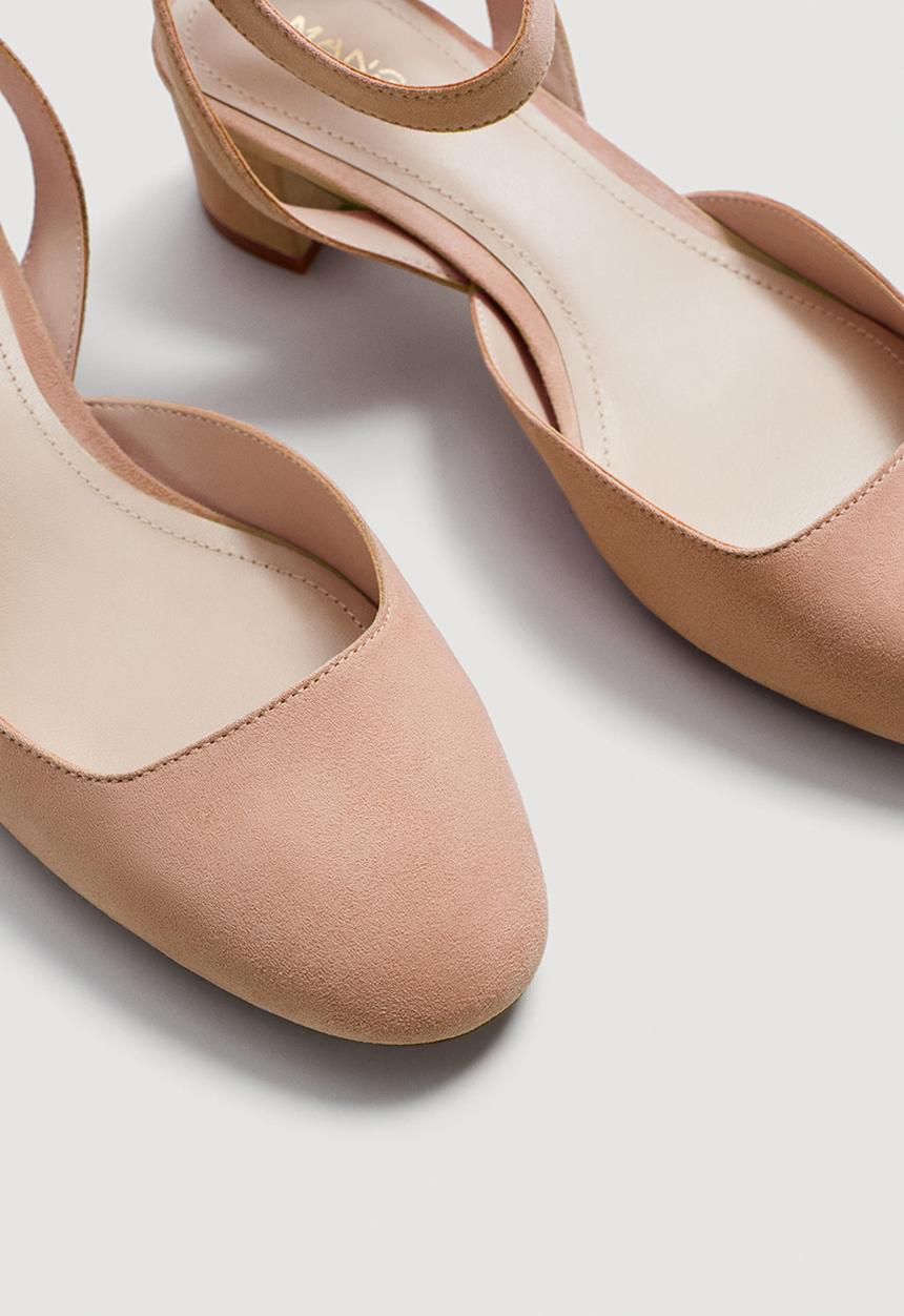 MANGO - Ankle-cuff Slingback Pumps - Pale Pink