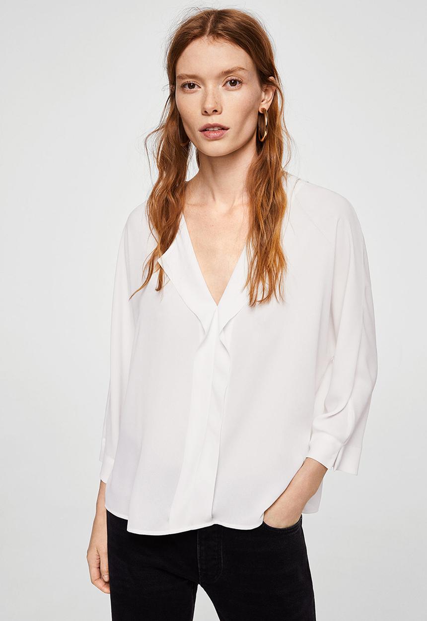 MANGO - Lapels Flowy Shirt White