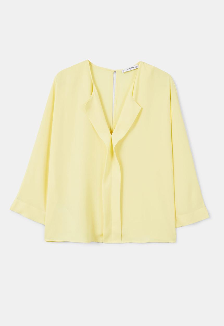 MANGO - Lapels Flowy Shirt Yellow