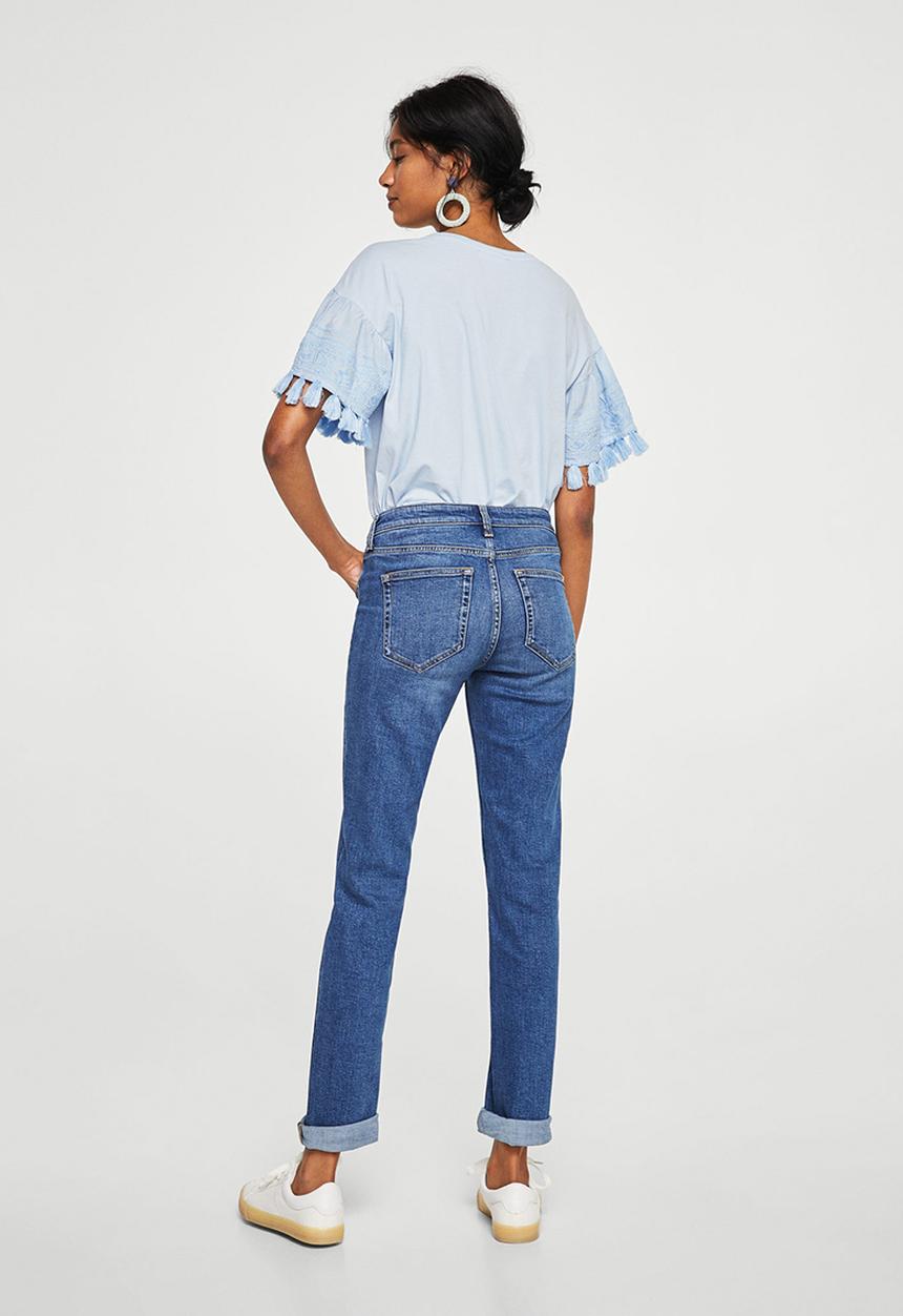 MANGO - Pom-pom T-shirt Pale Blue