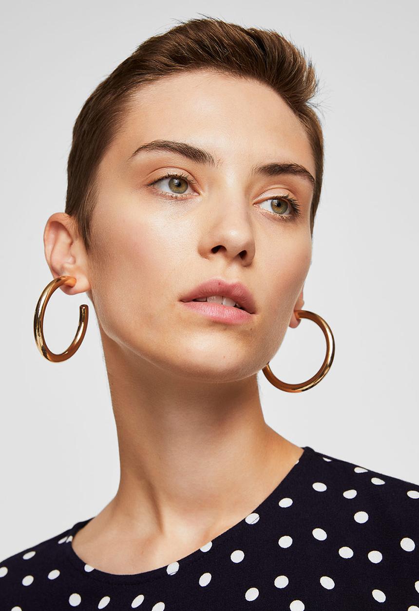 MANGO - Printed Bow Blouse Navy