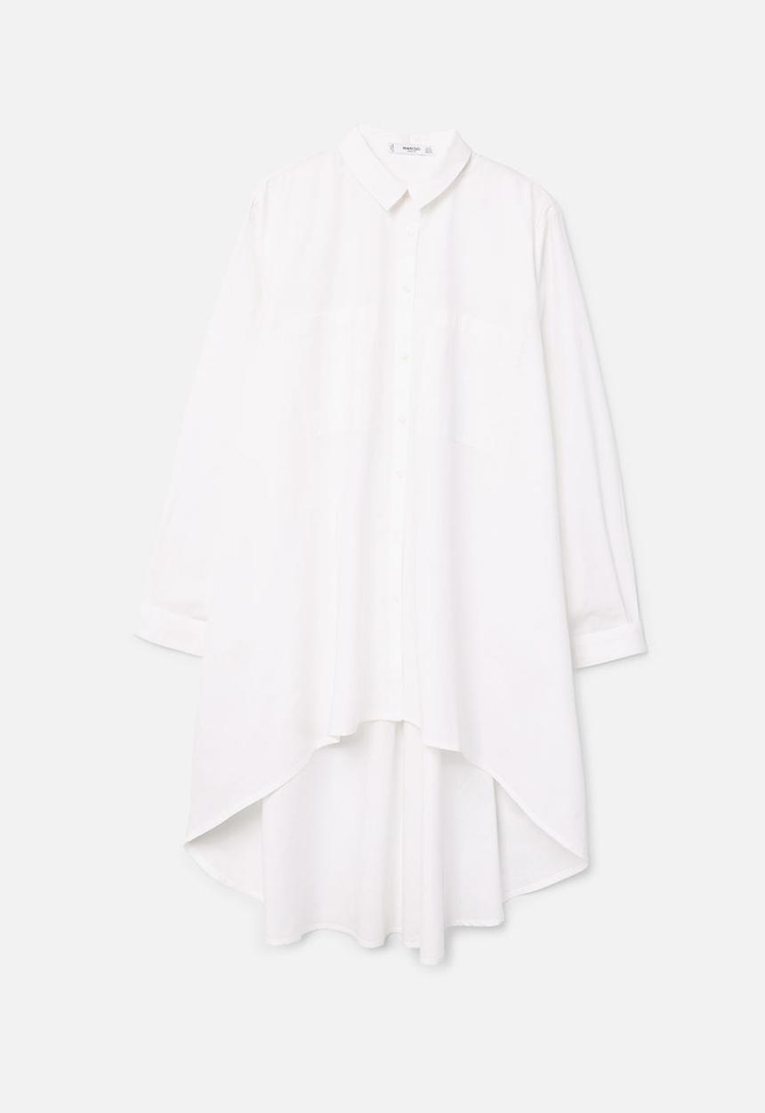 MANGO - Longer Length Shirt White