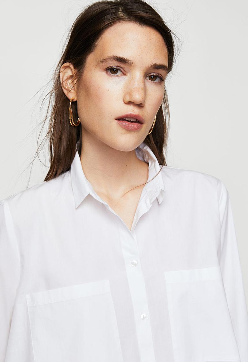 MANGO - Longer Length Shirt White