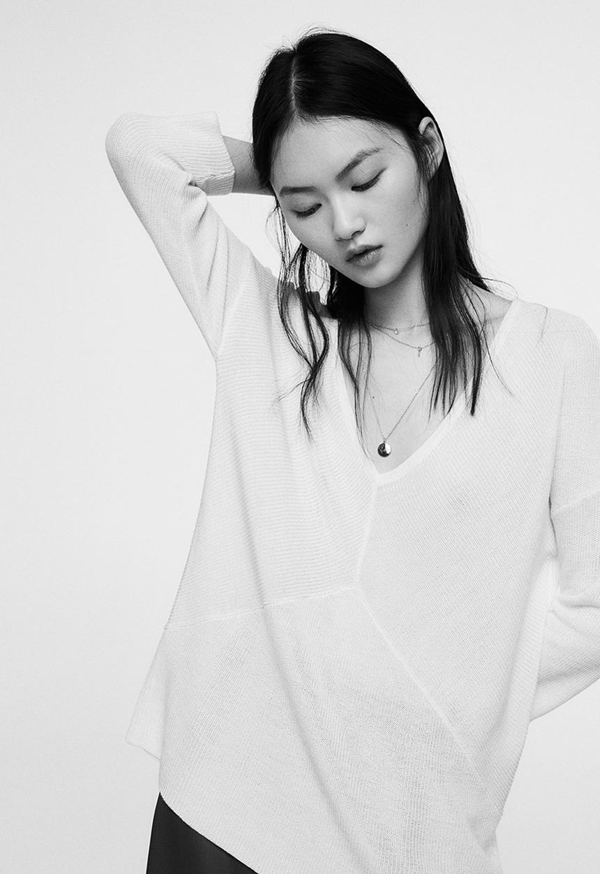 MANGO - Back Vent Sweater Off White