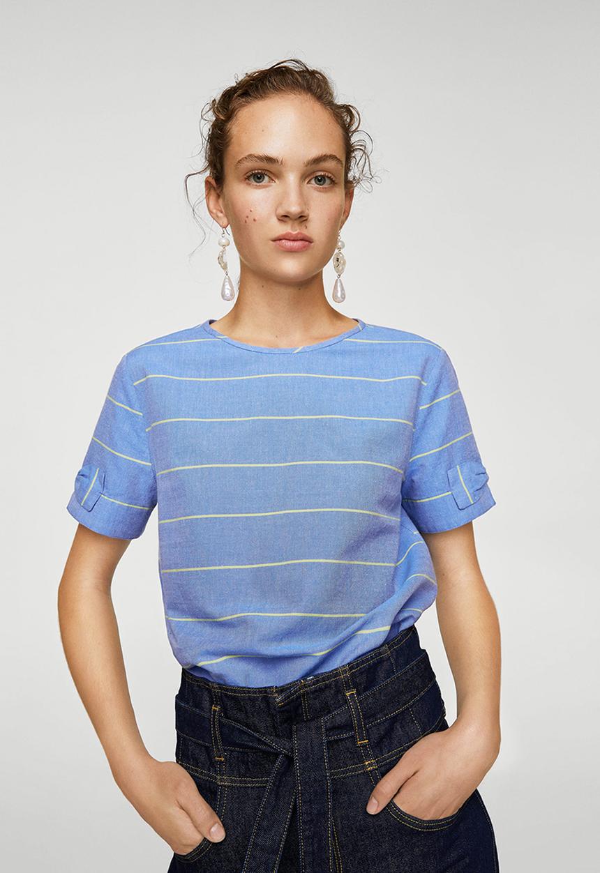 MANGO - Striped Blouse Blue