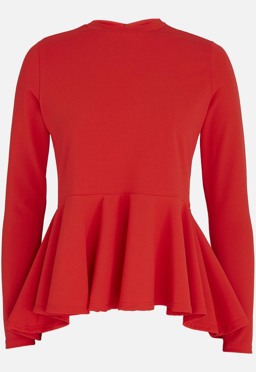 c(inch) - Peplum T-shirt Red