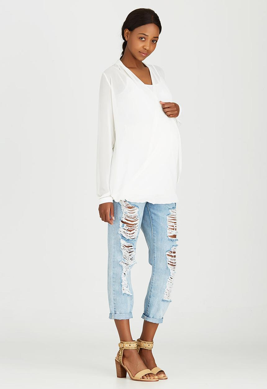 Cherry Melon - Wrap Shirt White
