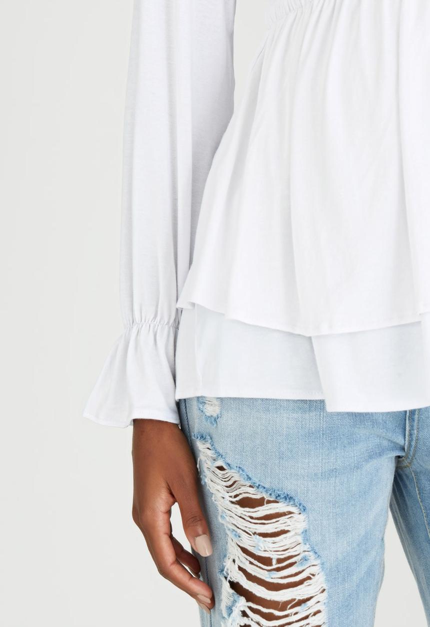 edit Maternity - Double Layer Knit Top White