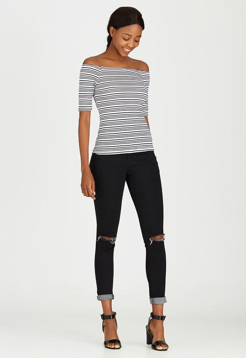 c(inch) - Bardot T-shirt Black and White