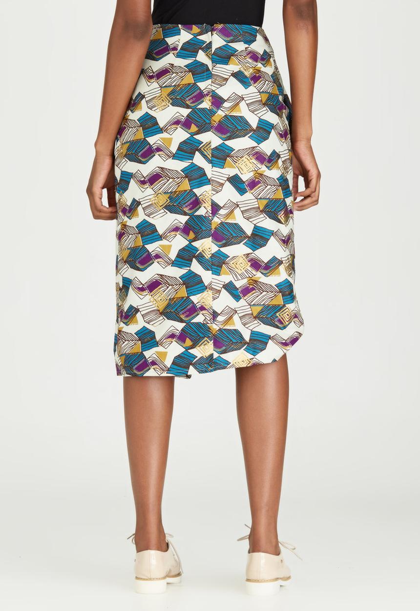 KISUA - Freetown Asymmetric Skirt Multi-colour