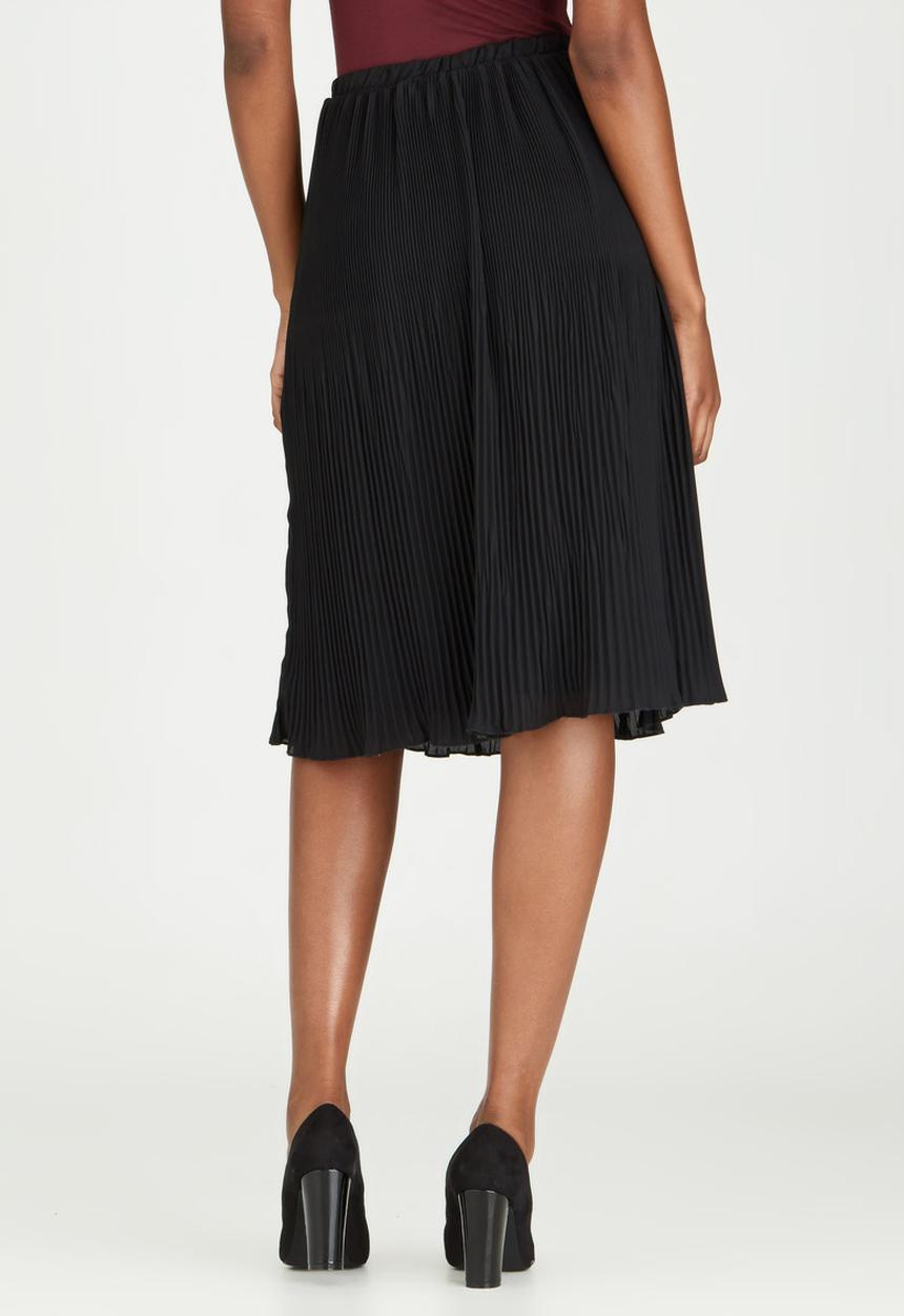 edit - Pleated Chiffon Skirt Black