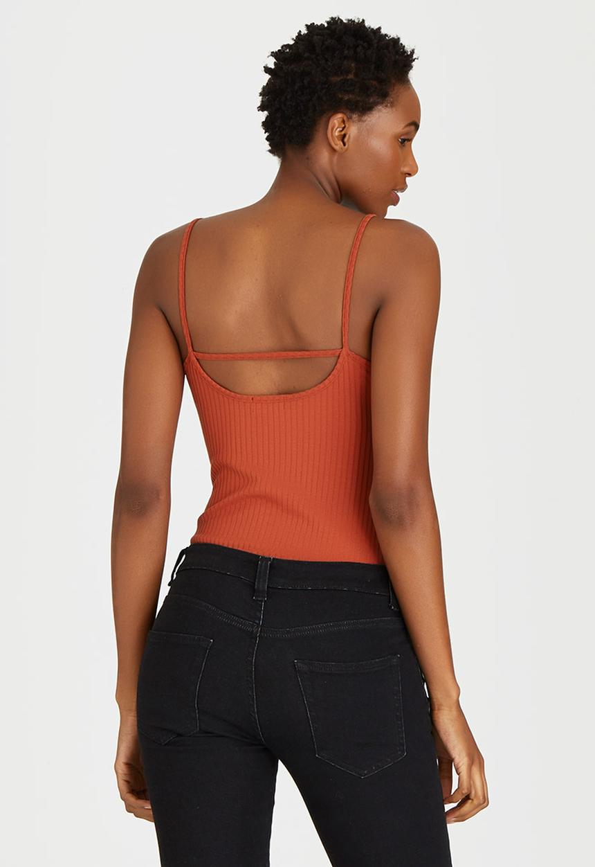 c(inch) - Strap Detail Bodysuit Mid Brown