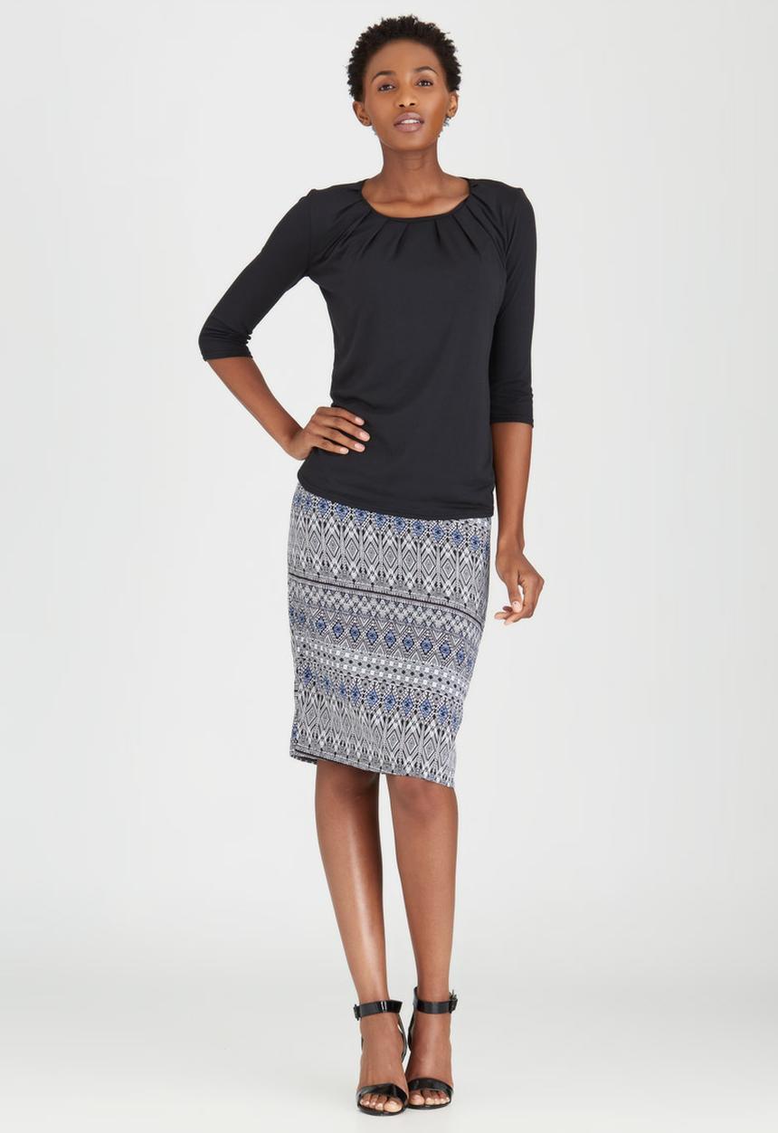 edit - Pleated Front Top Black