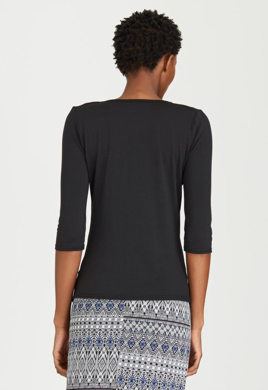 edit - Pleated Front Top Black