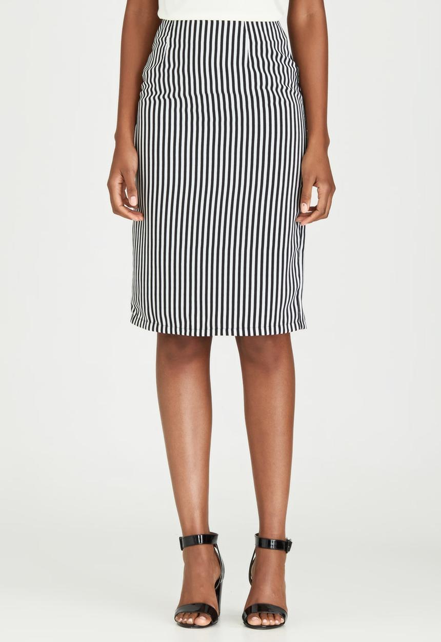 edit - Woven Pencil Skirt Black and White