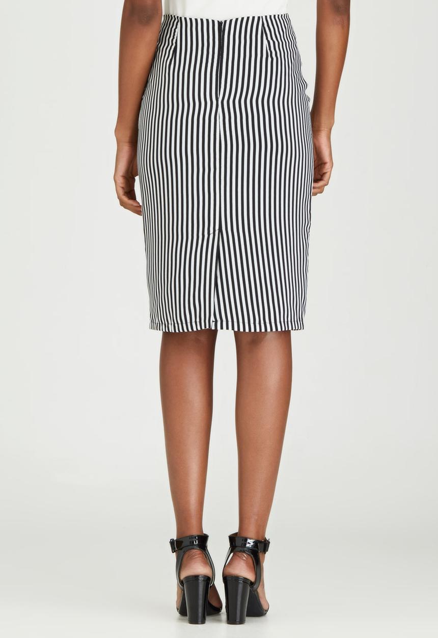 edit - Woven Pencil Skirt Black and White