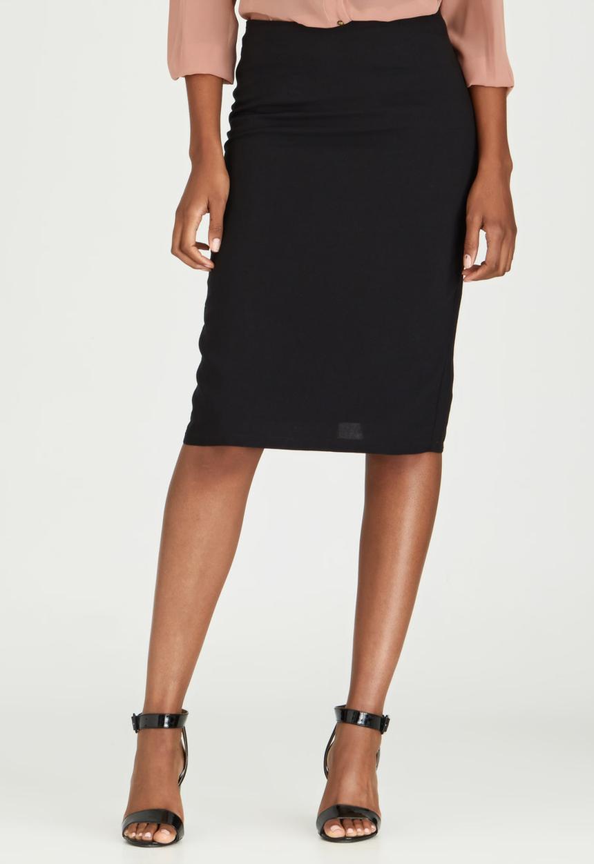 edit - Woven Pencil Skirt Black