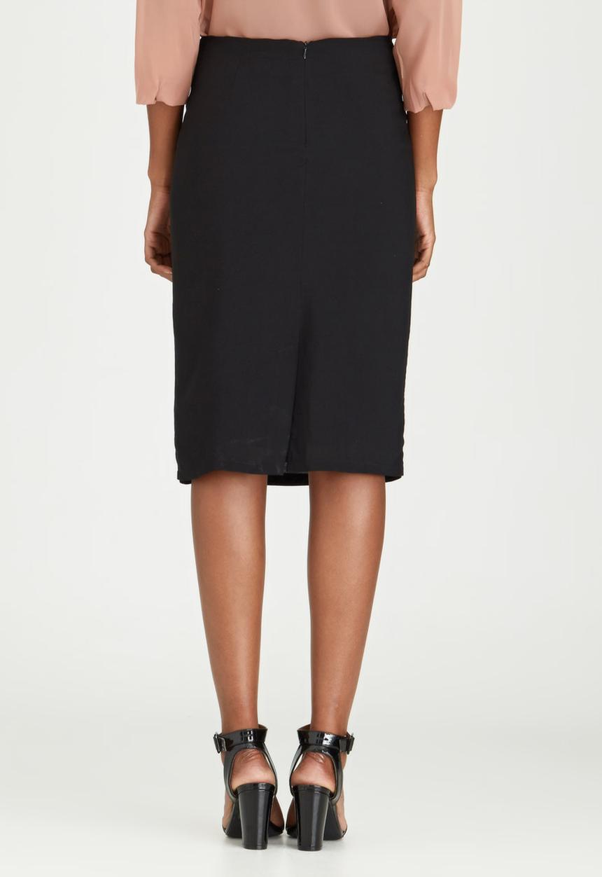 edit - Woven Pencil Skirt Black