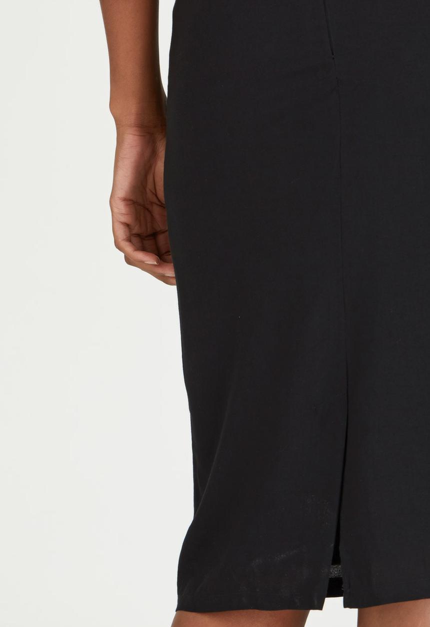 edit - Woven Pencil Skirt Black