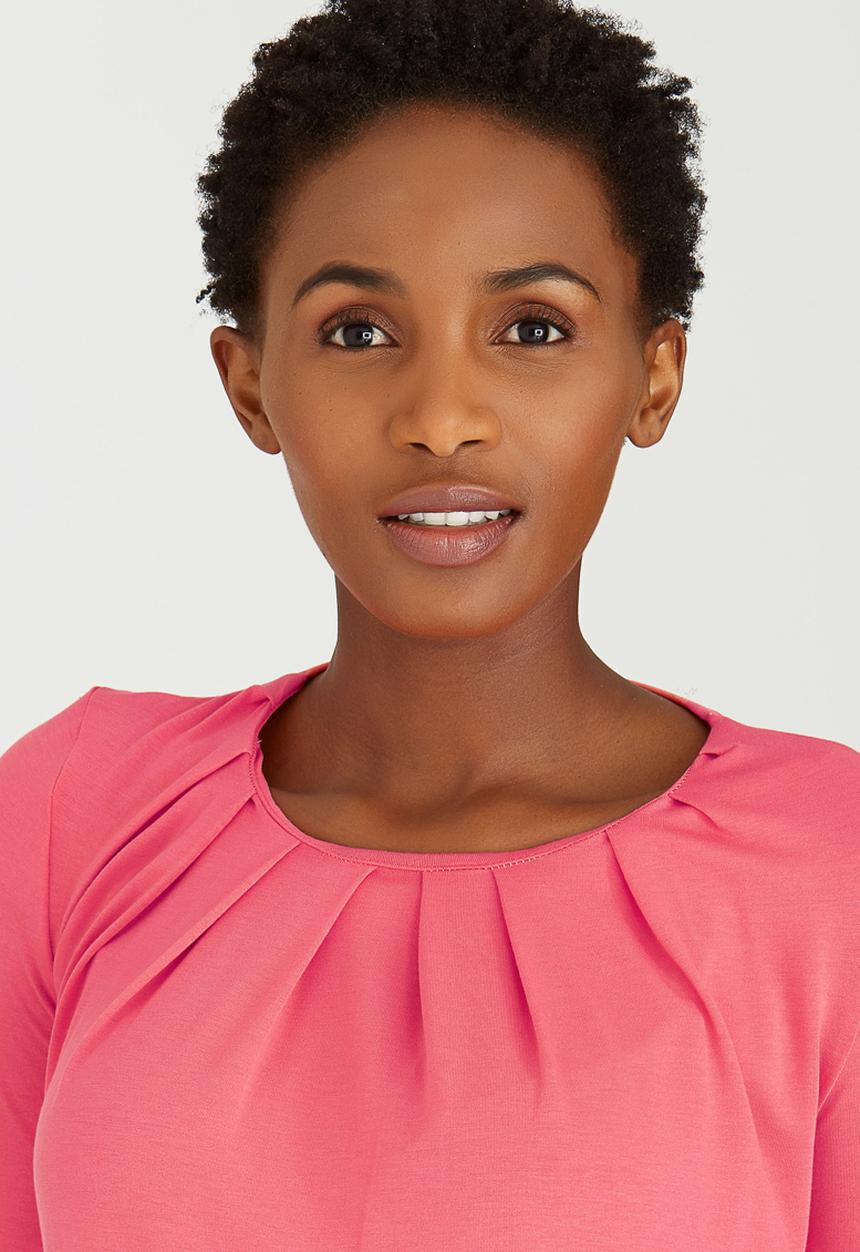 edit - Pleated Front Top Coral