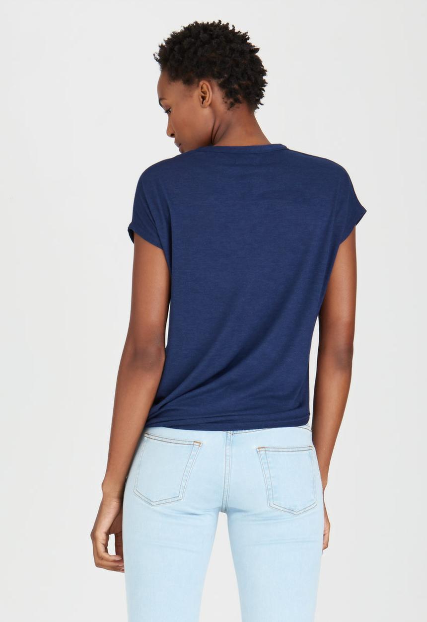 edit - Tie-front T-shirt Navy