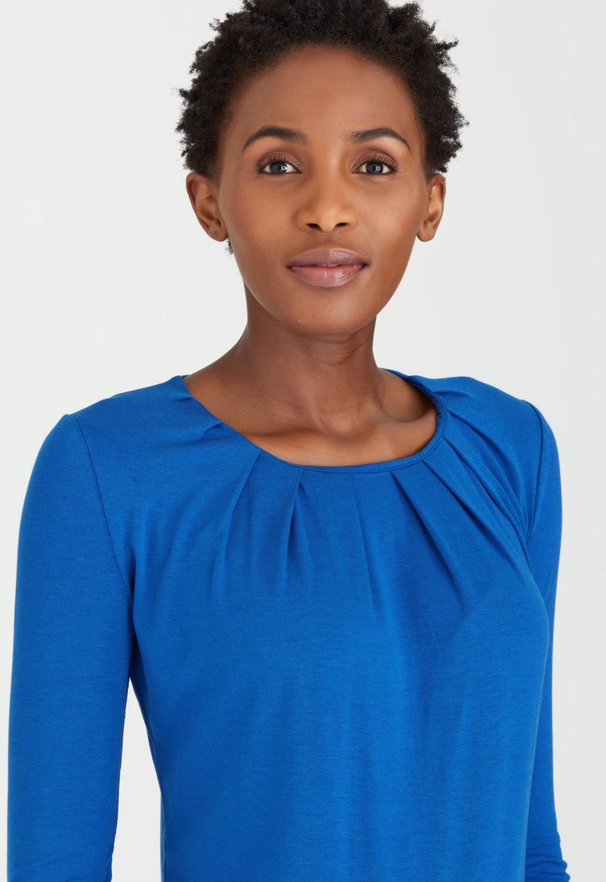 edit - Pleated Front Top Cobalt